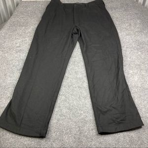 Banana Republic Black Silk Wool Blend Wide Leg Cuffed Dress Pants